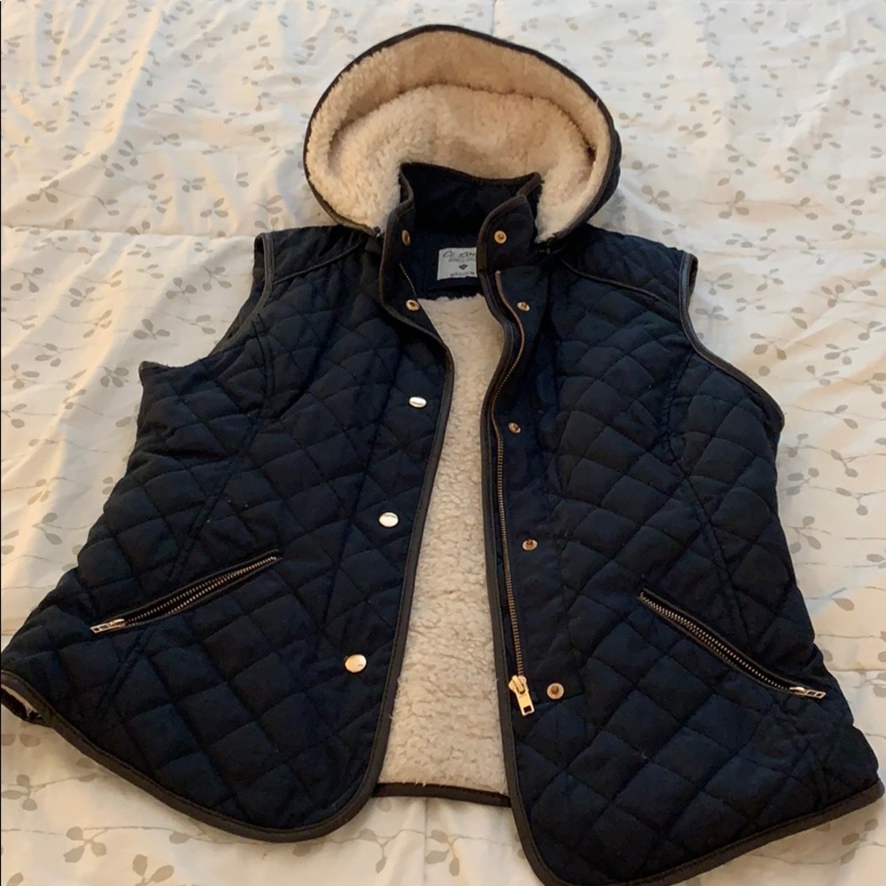 Navy quilted vest